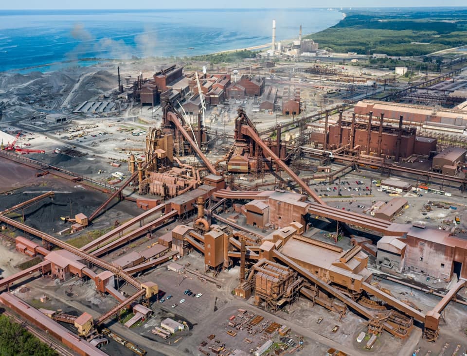 Aerial photography of a steel mill
