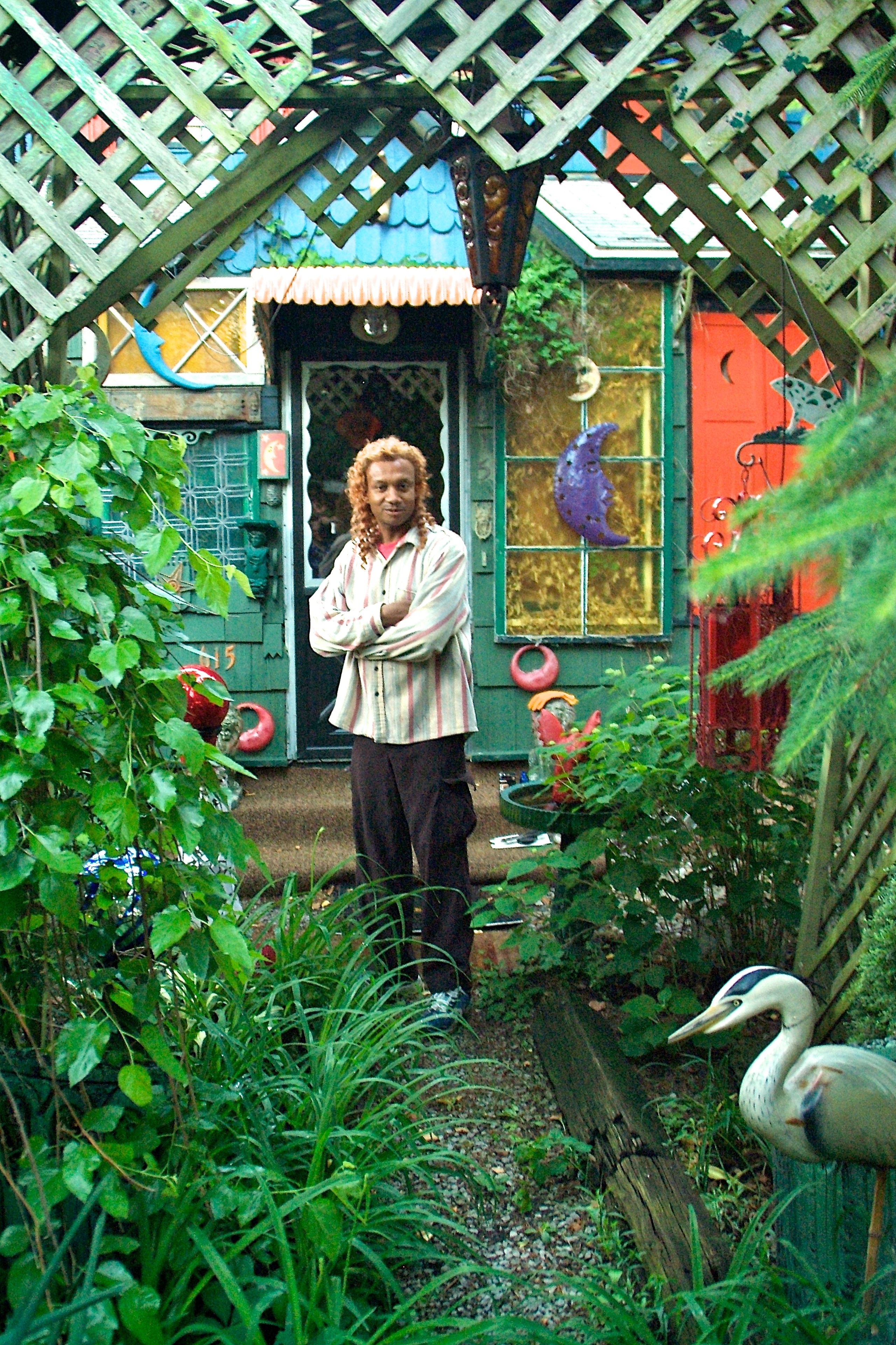 Portrait at a garden doorway